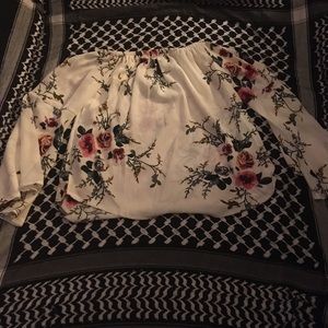 Strapless floral shirt
